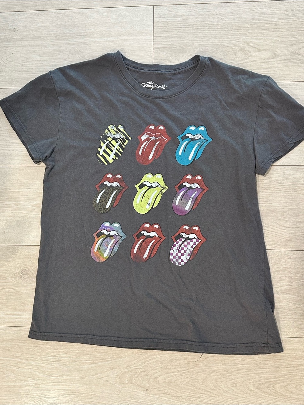 Vintage Rolling Stones Women’s Gray Graphic Tee - Multicolor Tongue Design